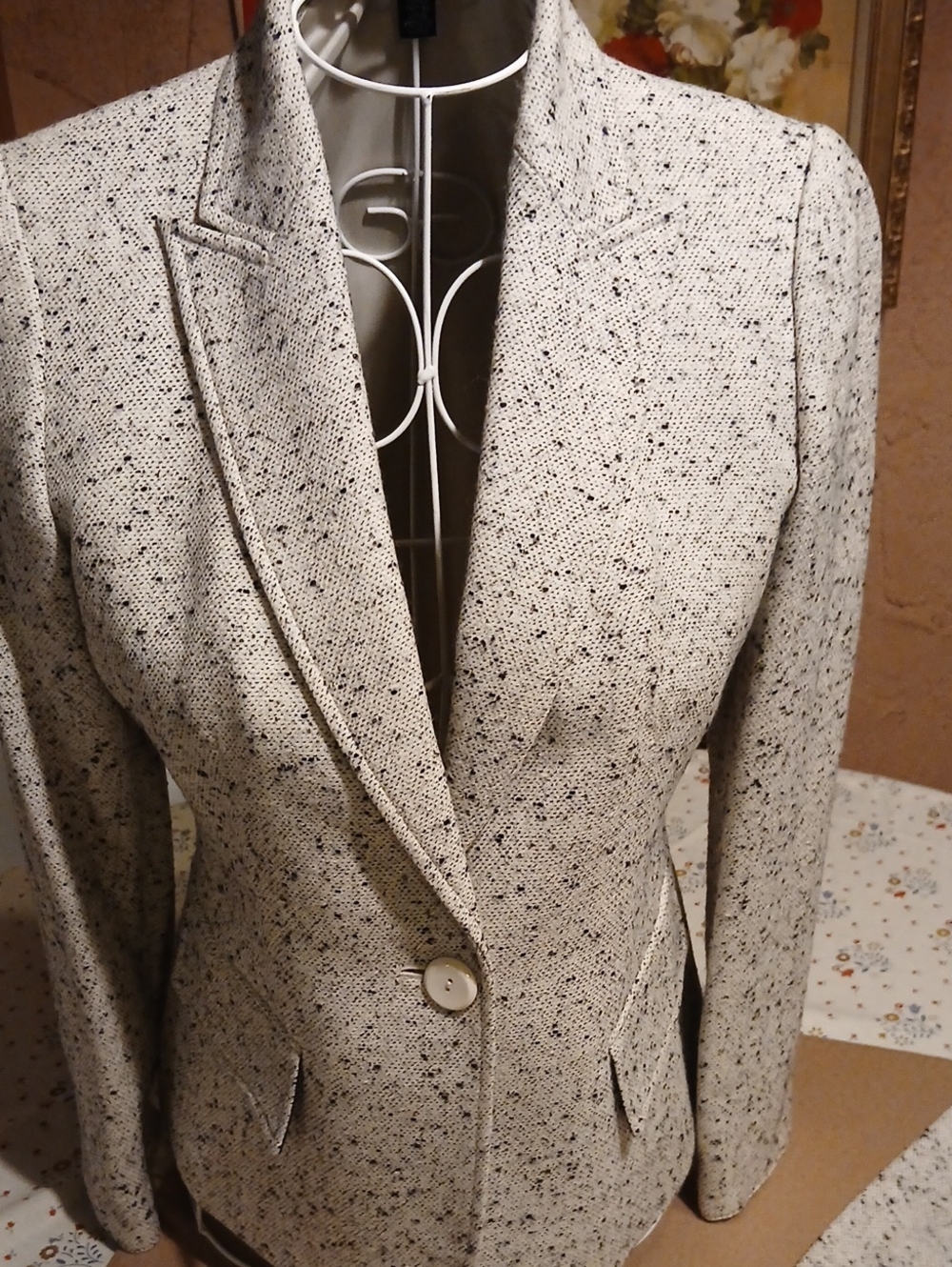 Cream Speckled Women's Tailored Blazer